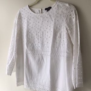 White eyelet blouse